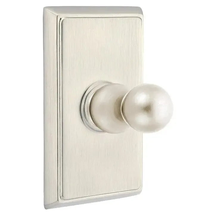 EmtekEmtek Traditional Brass Single Robe Hook With Rectangular Rosette in 