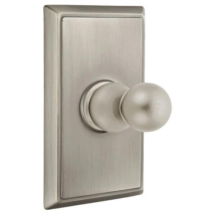 Emtek Traditional Brass Single Robe Hook With Rectangular Rosette in Pewter finish