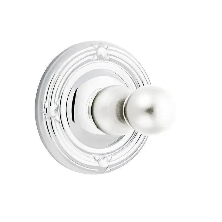 EmtekEmtek Traditional Brass Single Robe Hook With Ribbon & Reed Rosette in 