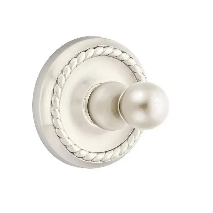 EmtekEmtek Traditional Brass Single Robe Hook With Rope Rosette in 