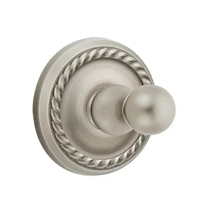 EmtekEmtek Traditional Brass Single Robe Hook With Rope Rosette in 