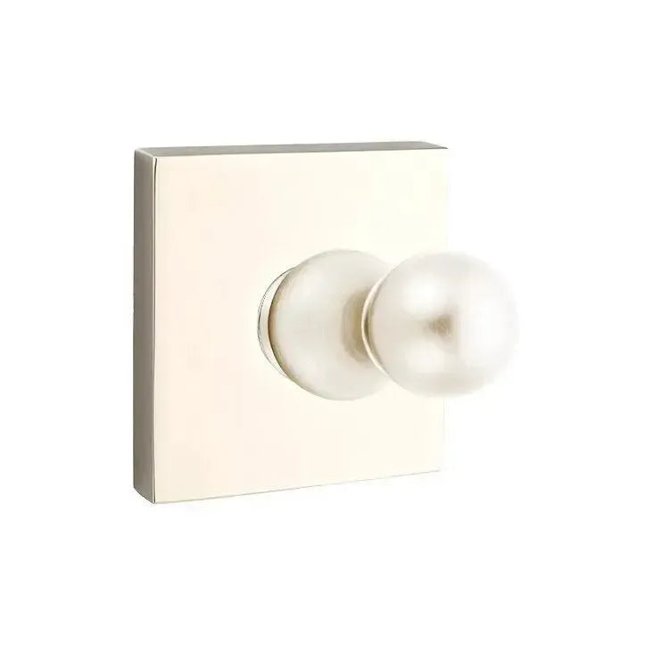 EmtekEmtek Traditional Brass Single Robe Hook With Square Rosette in 