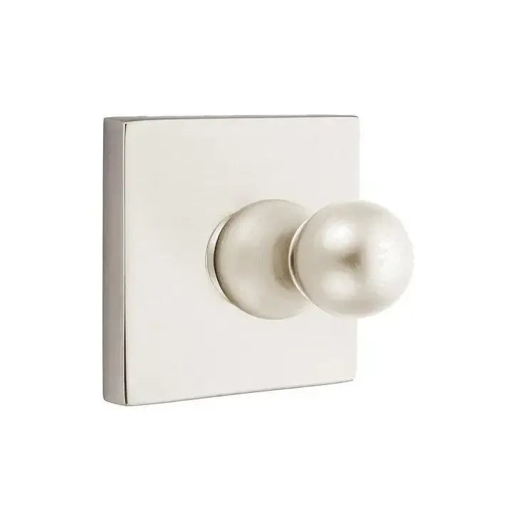 EmtekEmtek Traditional Brass Single Robe Hook With Square Rosette in 