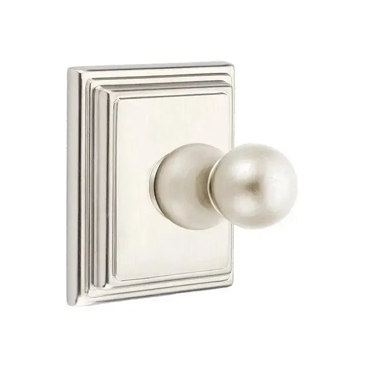 EmtekEmtek Traditional Brass Single Robe Hook With Wilshire Rosette in 