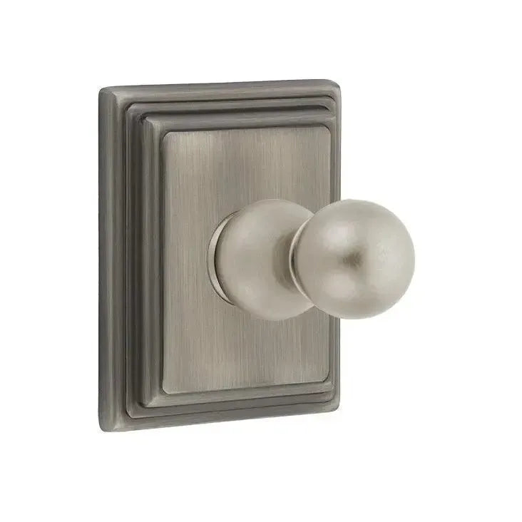 EmtekEmtek Traditional Brass Single Robe Hook With Wilshire Rosette in 