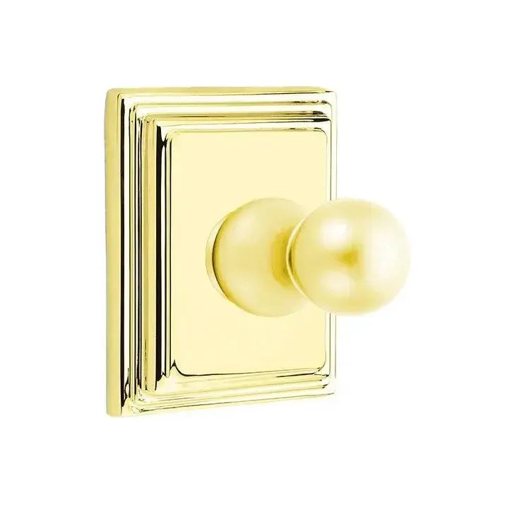 EmtekEmtek Traditional Brass Single Robe Hook With Wilshire Rosette in 
