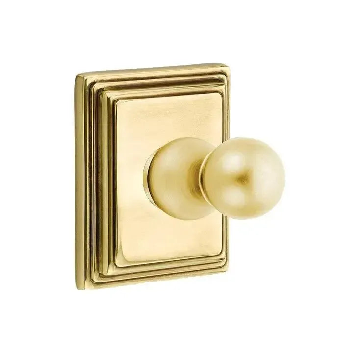 EmtekEmtek Traditional Brass Single Robe Hook With Wilshire Rosette in 