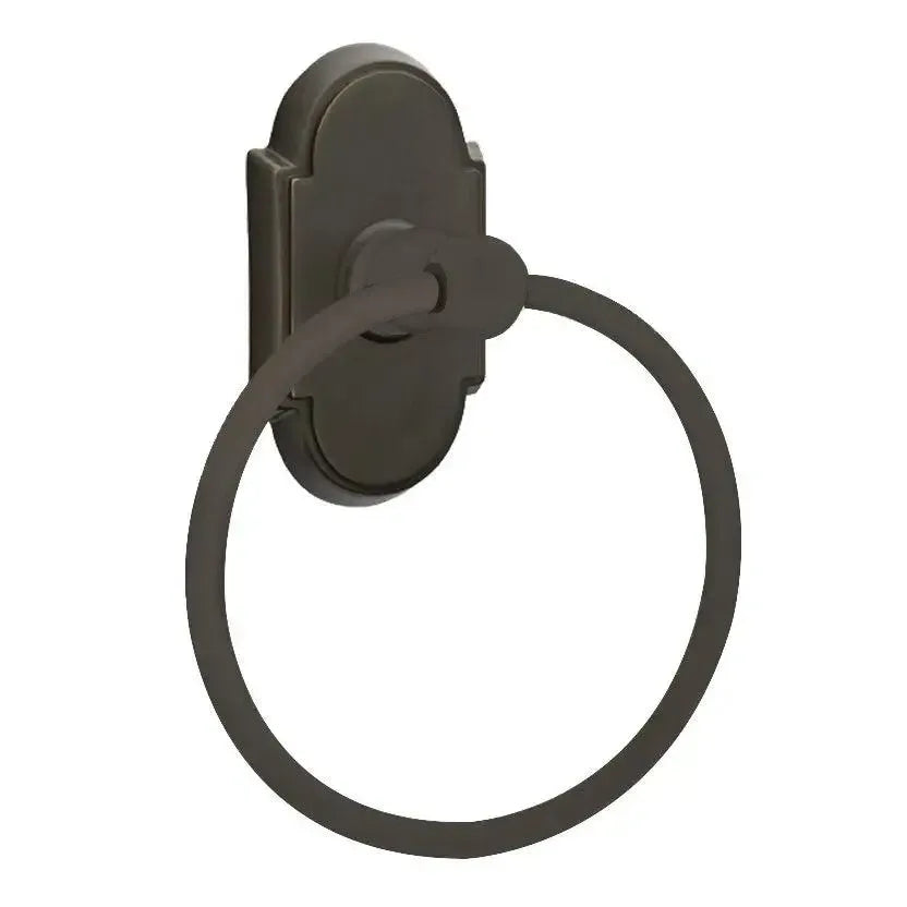 EmtekEmtek Traditional Brass Towel Ring with #8 Rosette in 