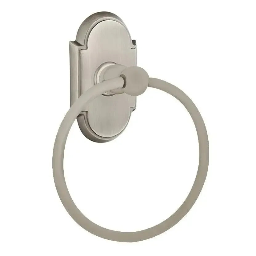 EmtekEmtek Traditional Brass Towel Ring with #8 Rosette in 