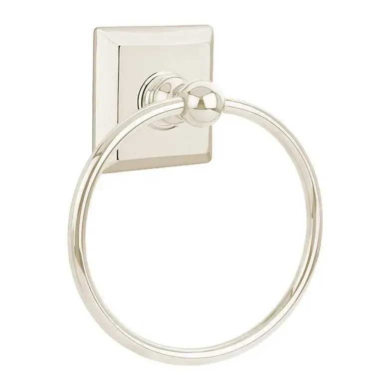 EmtekEmtek Traditional Brass Towel Ring with Quincy Rosette in 