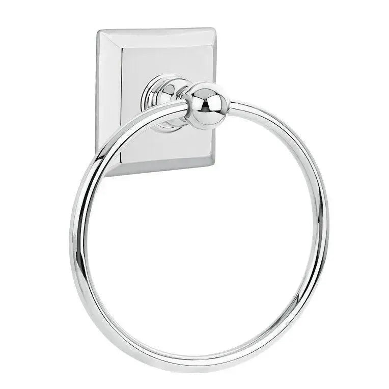 EmtekEmtek Traditional Brass Towel Ring with Quincy Rosette in 