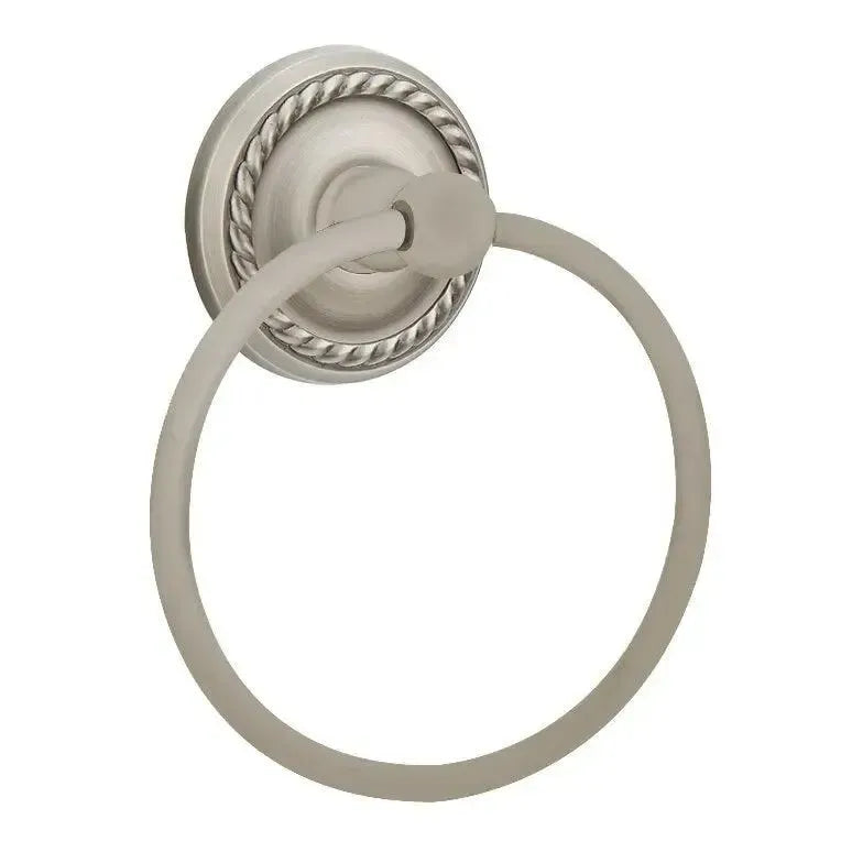 EmtekEmtek Traditional Brass Towel Ring with Rope Rosette in 