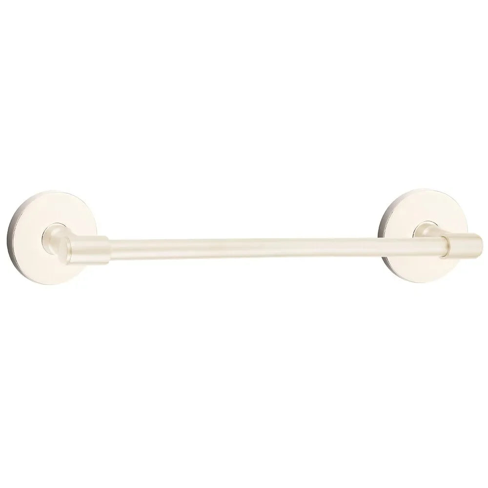 Emtek Transitional Brass Towel Bar with Disk Rosette Lifetime Polished Nickel