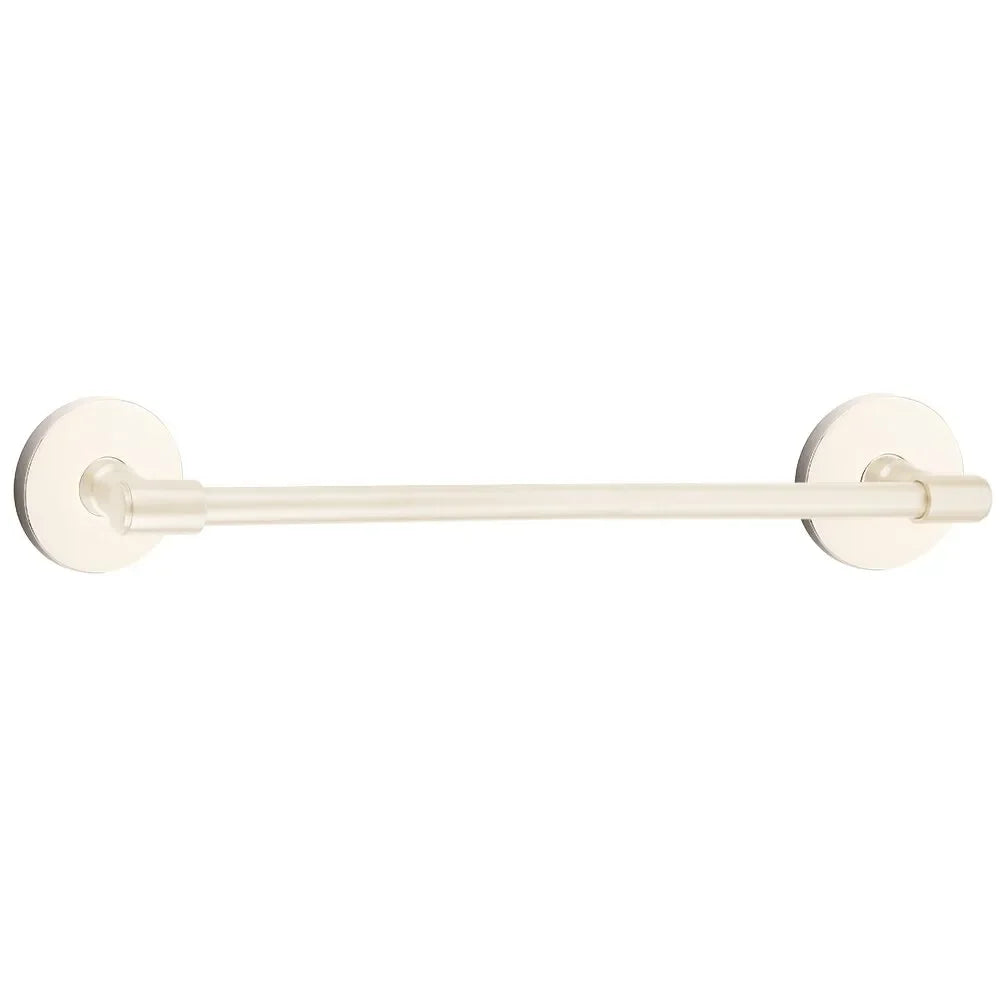 Emtek Transitional Brass Towel Bar with Disk Rosette Lifetime Polished Nickel