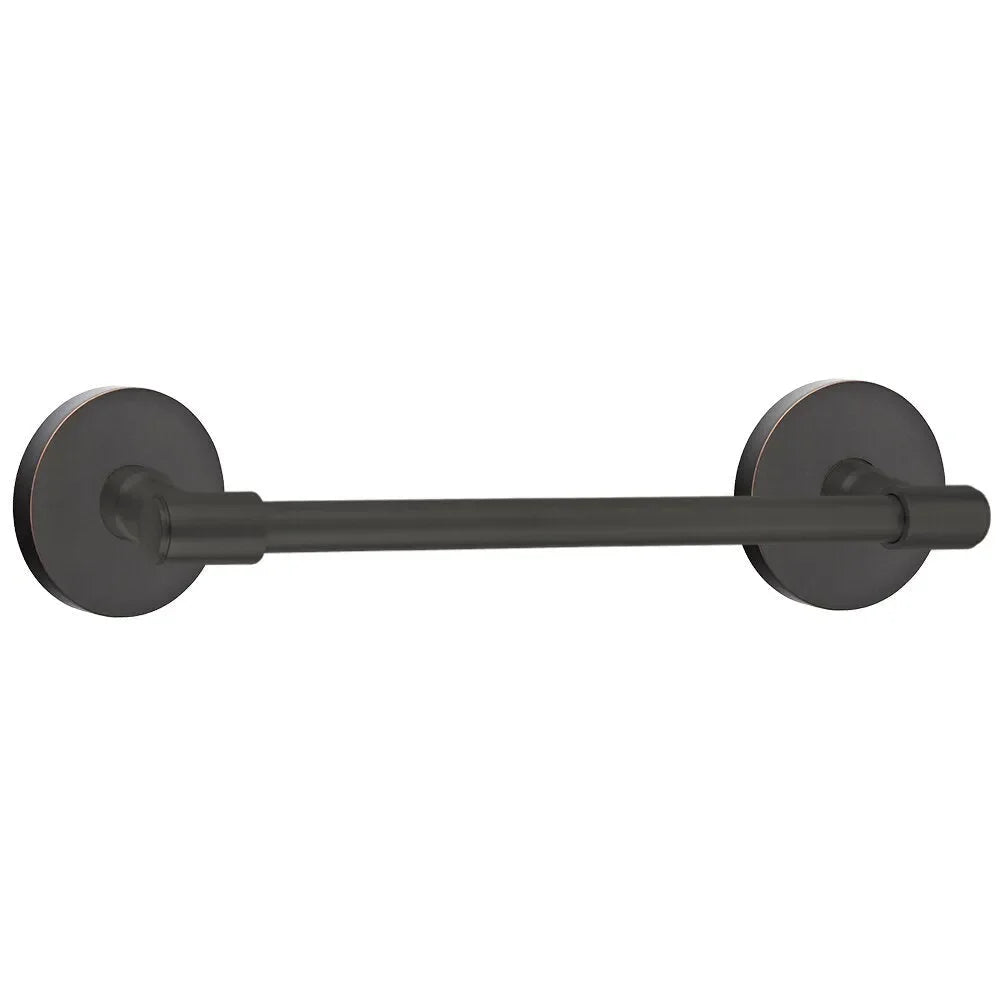 Emtek Transitional Brass Towel Bar with Disk Rosette Oil Rubbed Bronze
