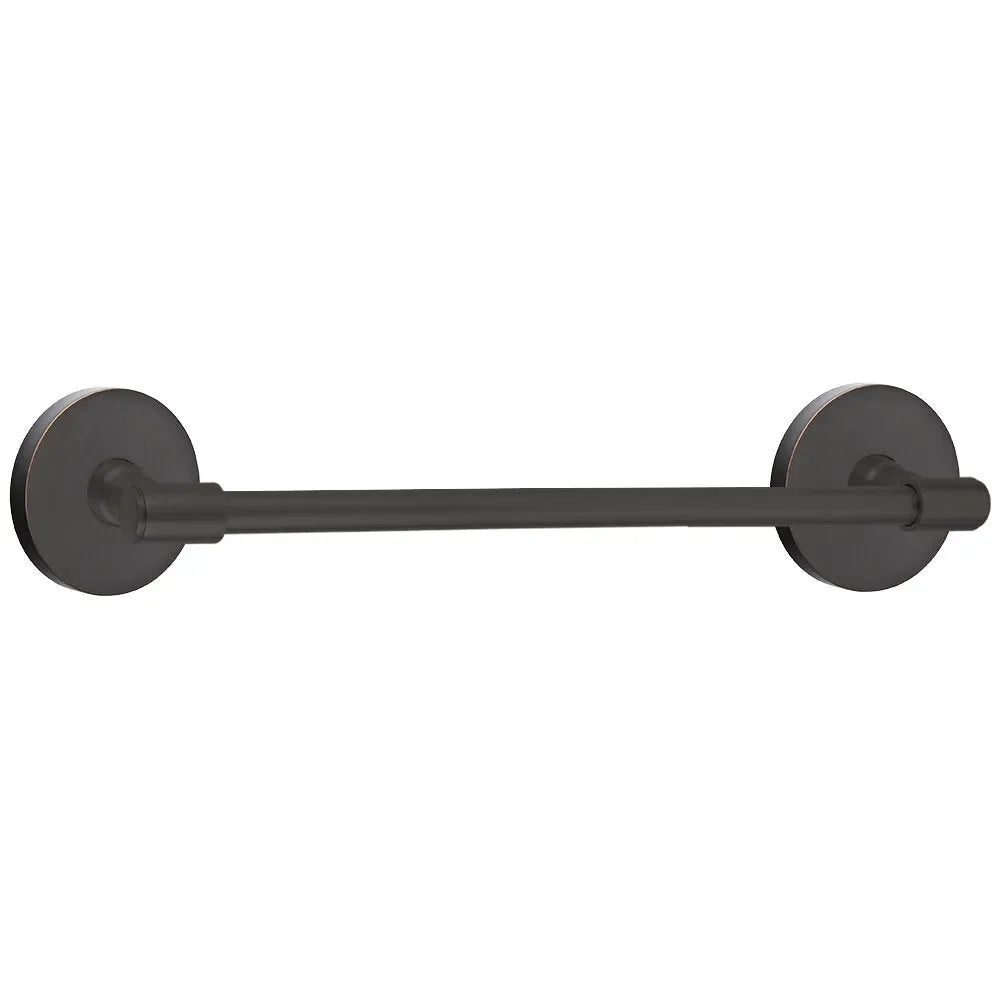 Emtek Transitional Brass Towel Bar with Disk Rosette Oil Rubbed Bronze