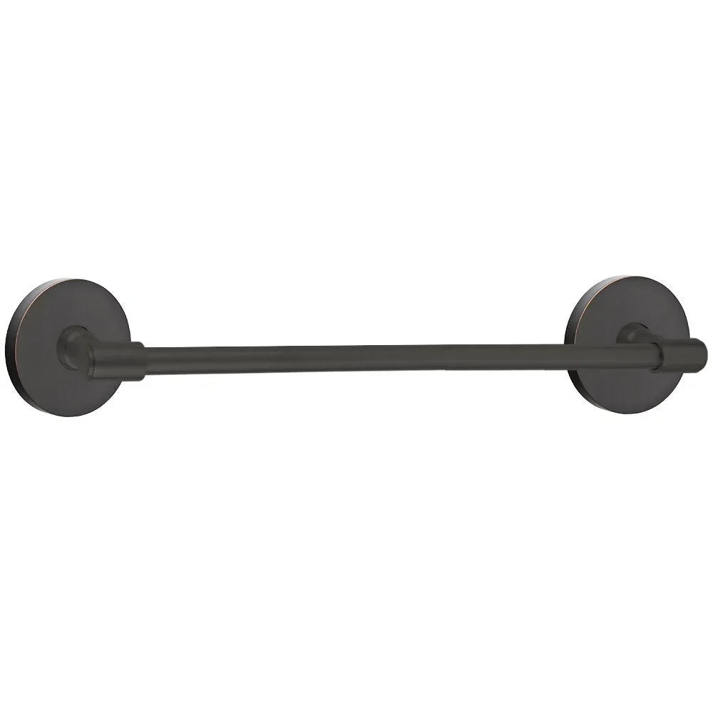 Emtek Transitional Brass Towel Bar with Disk Rosette Oil Rubbed Bronze