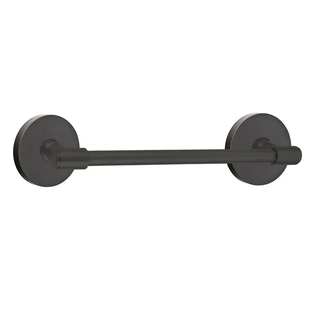 Emtek Transitional Brass Towel Bar with Disk Rosette Oil Rubbed Bronze