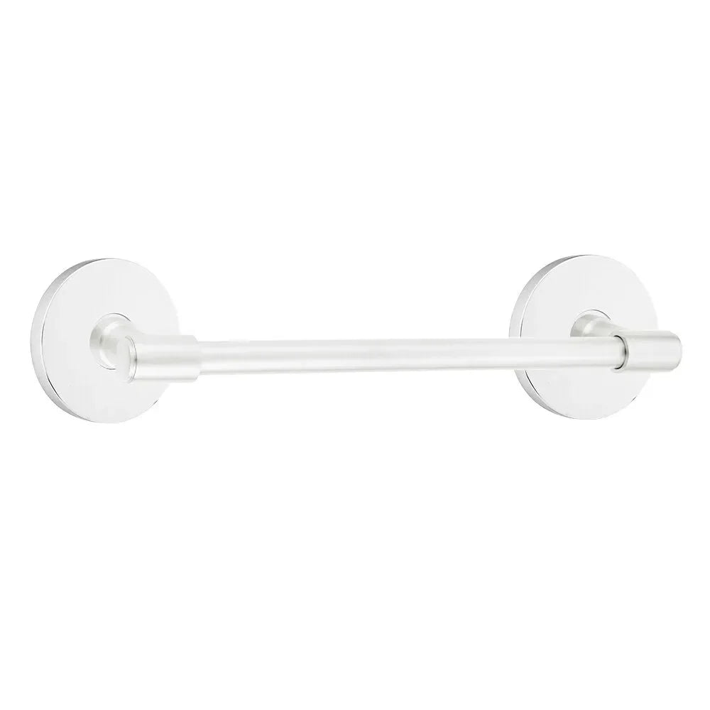 Emtek Transitional Brass Towel Bar with Disk Rosette Polished Chrome