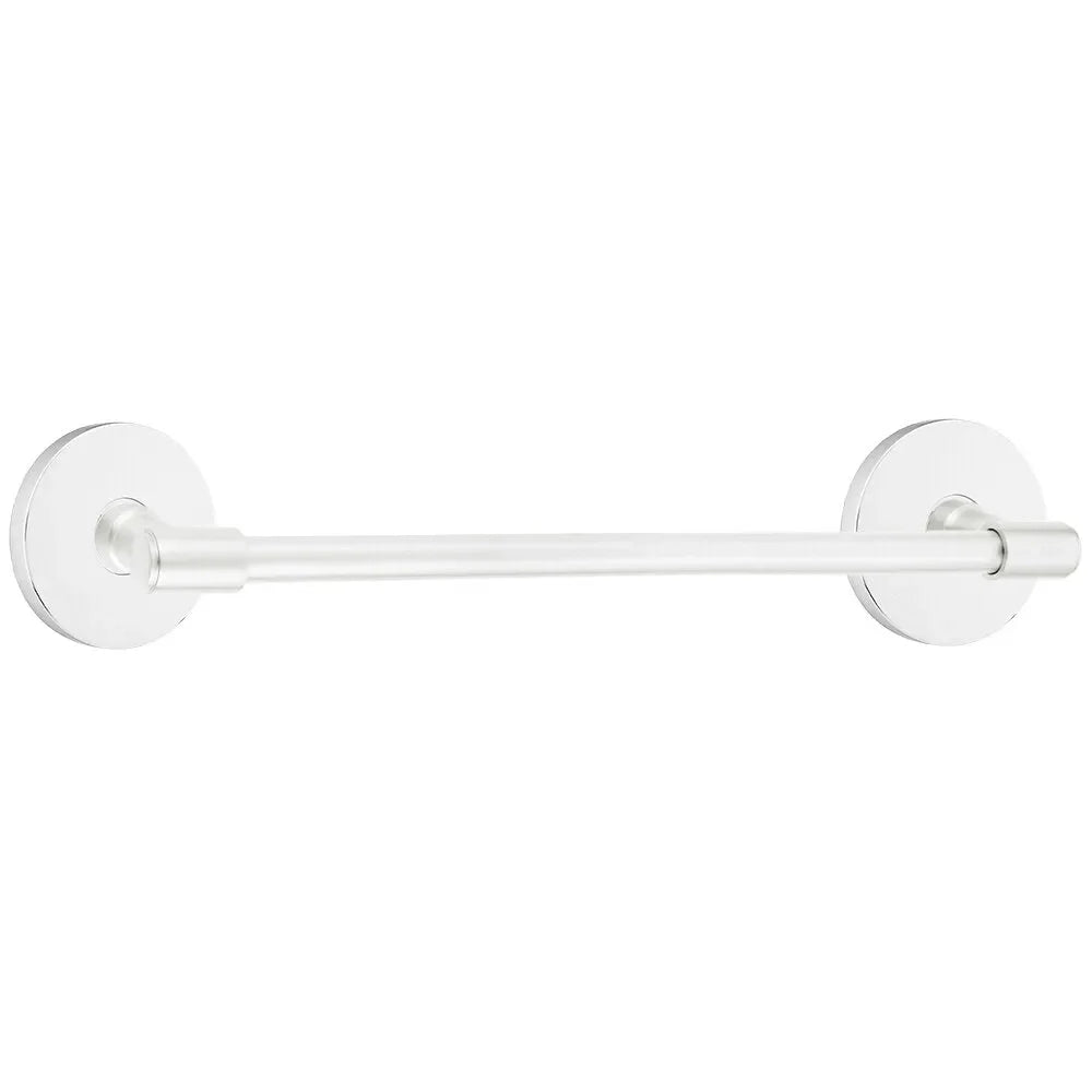 Emtek Transitional Brass Towel Bar with Disk Rosette Polished Chrome