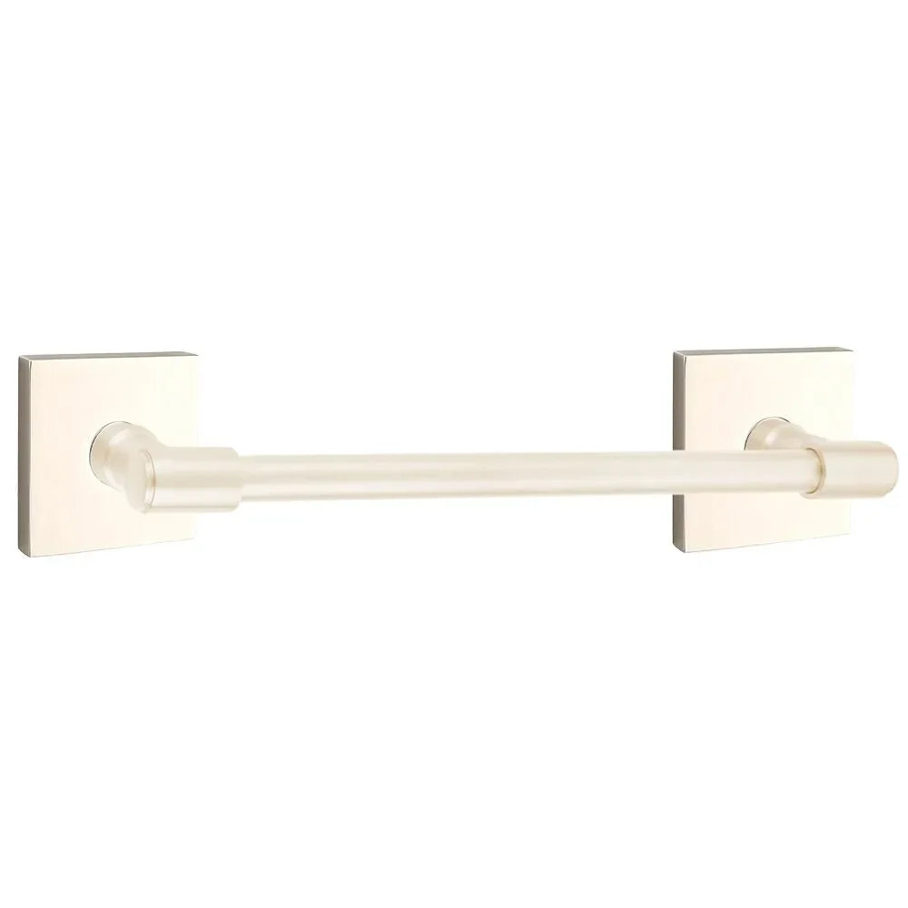 EmtekEmtek Transitional Brass Towel Bar with Square Rosette in 
