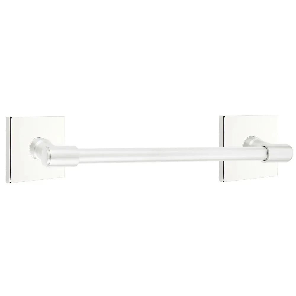 EmtekEmtek Transitional Brass Towel Bar with Square Rosette in 