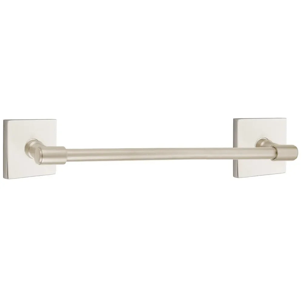 EmtekEmtek Transitional Brass Towel Bar with Square Rosette in 