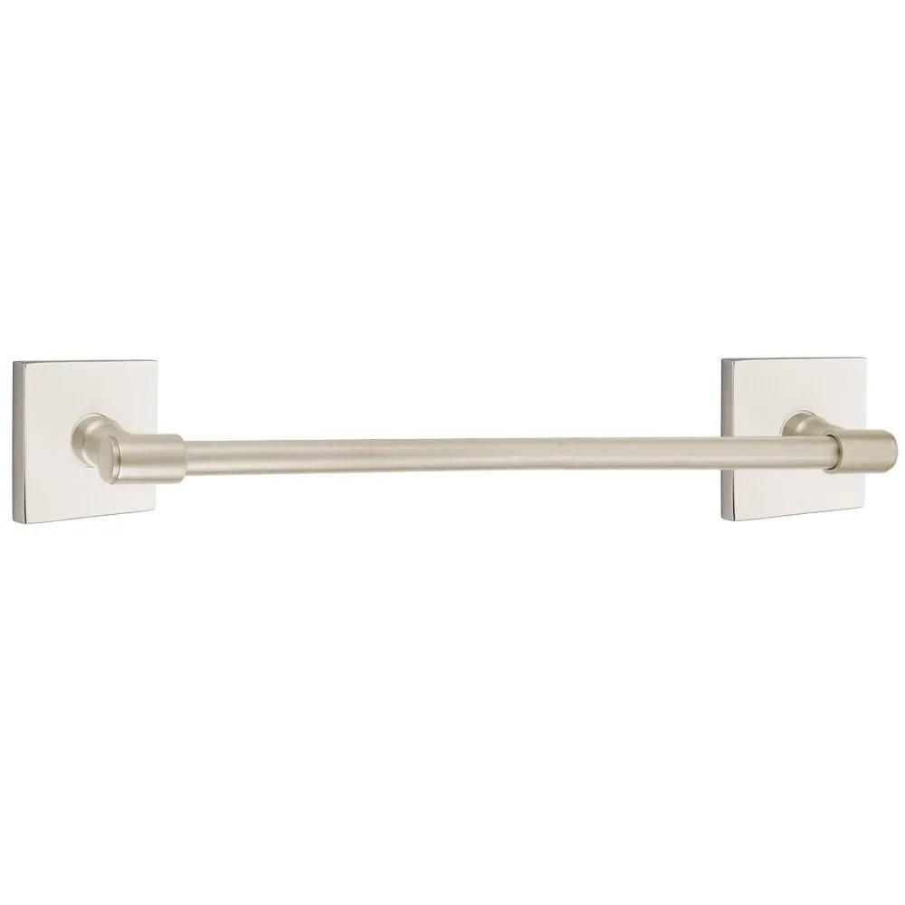 EmtekEmtek Transitional Brass Towel Bar with Square Rosette in 