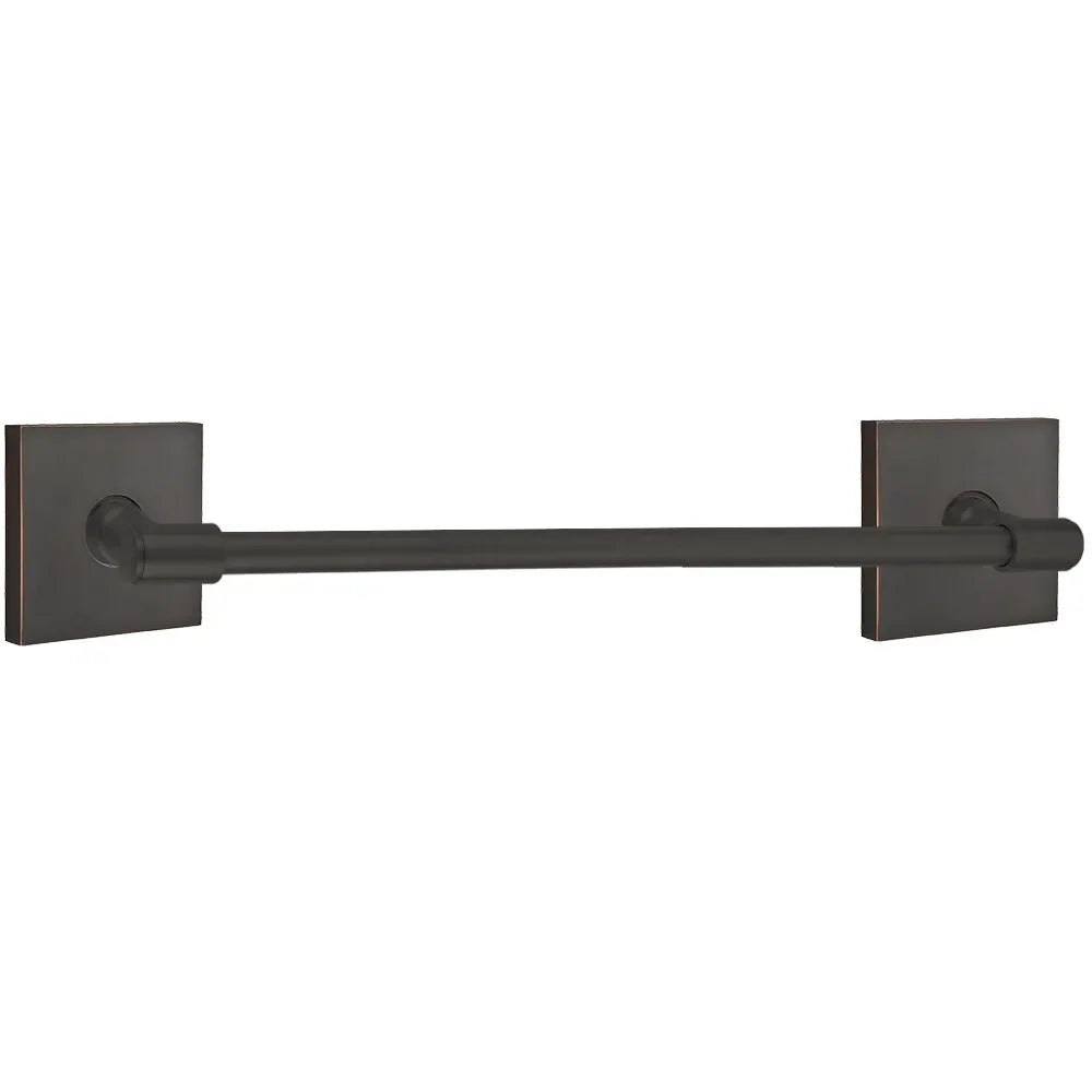 EmtekEmtek Transitional Brass Towel Bar with Square Rosette in 