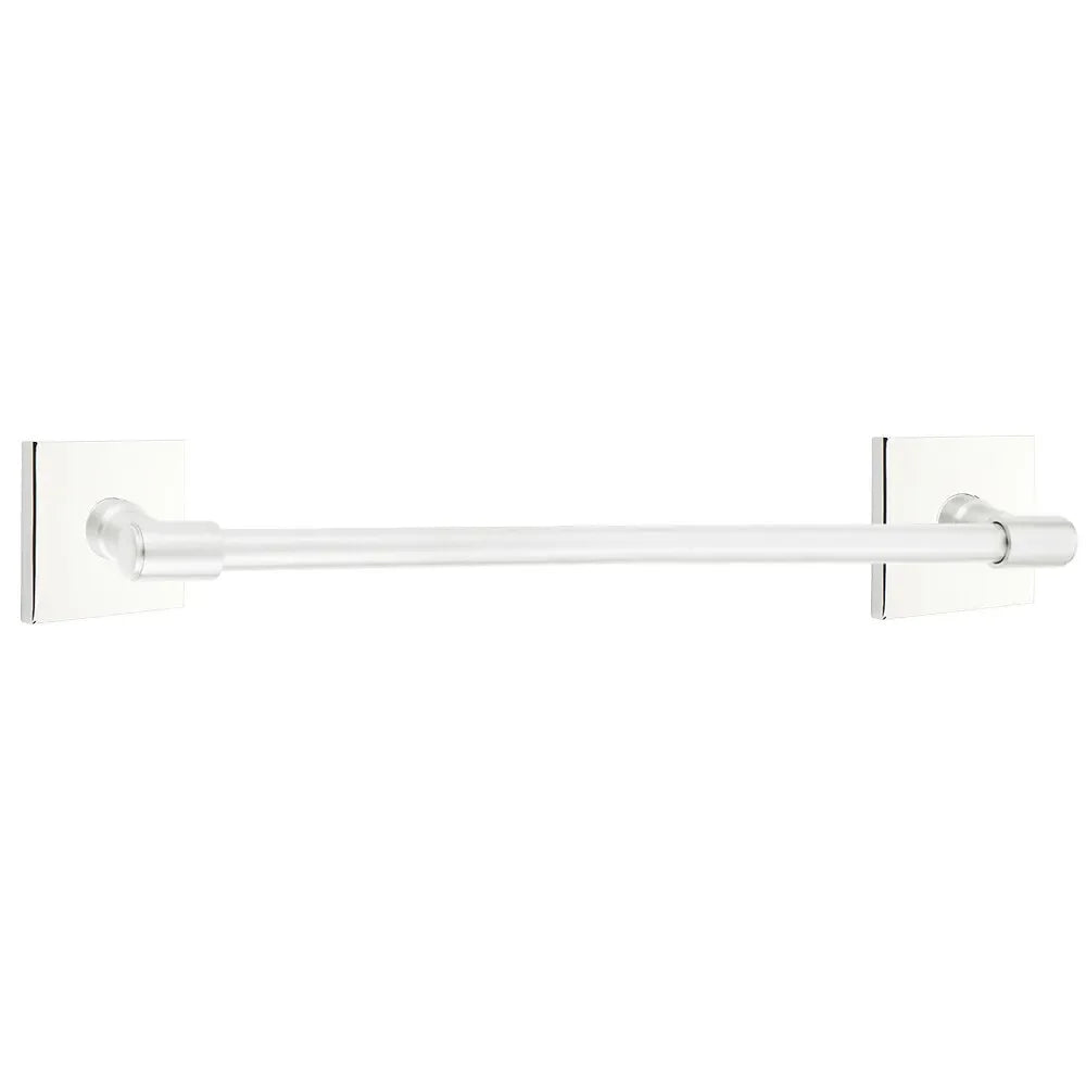 EmtekEmtek Transitional Brass Towel Bar with Square Rosette in 