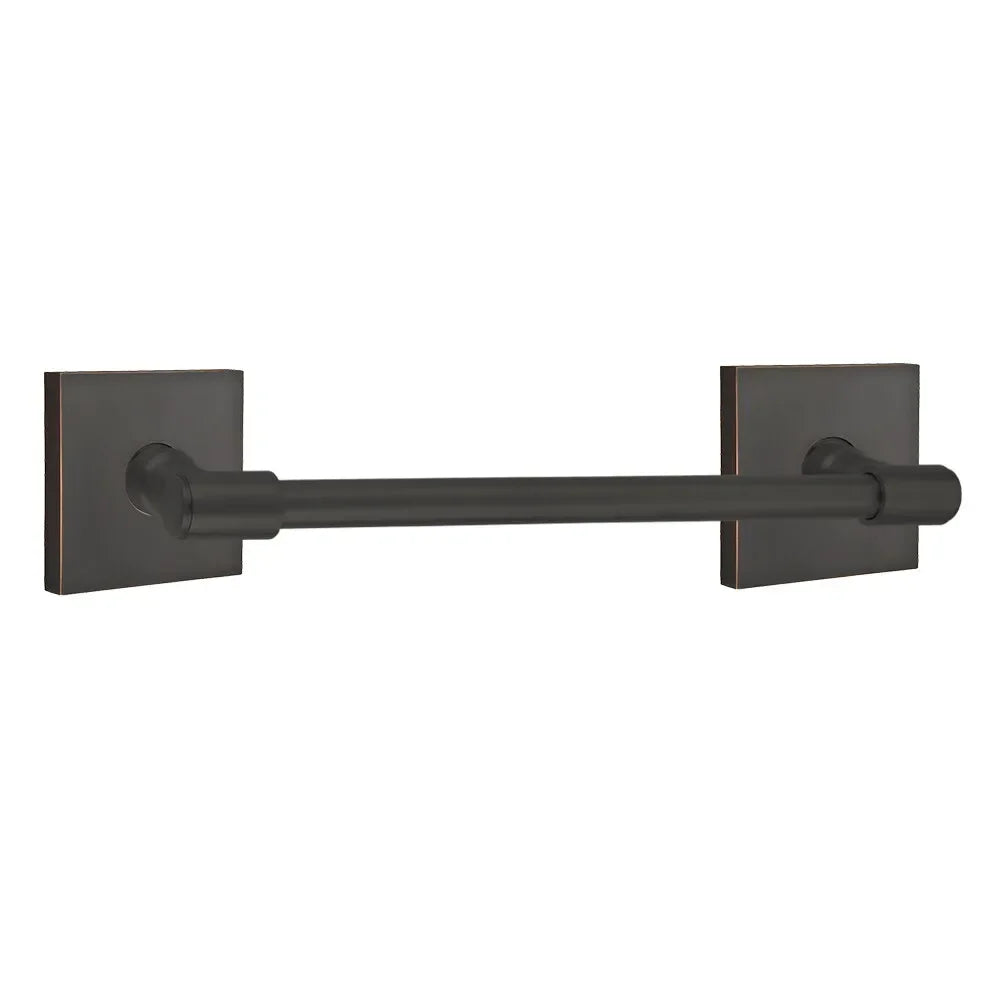 EmtekEmtek Transitional Brass Towel Bar with Square Rosette in 