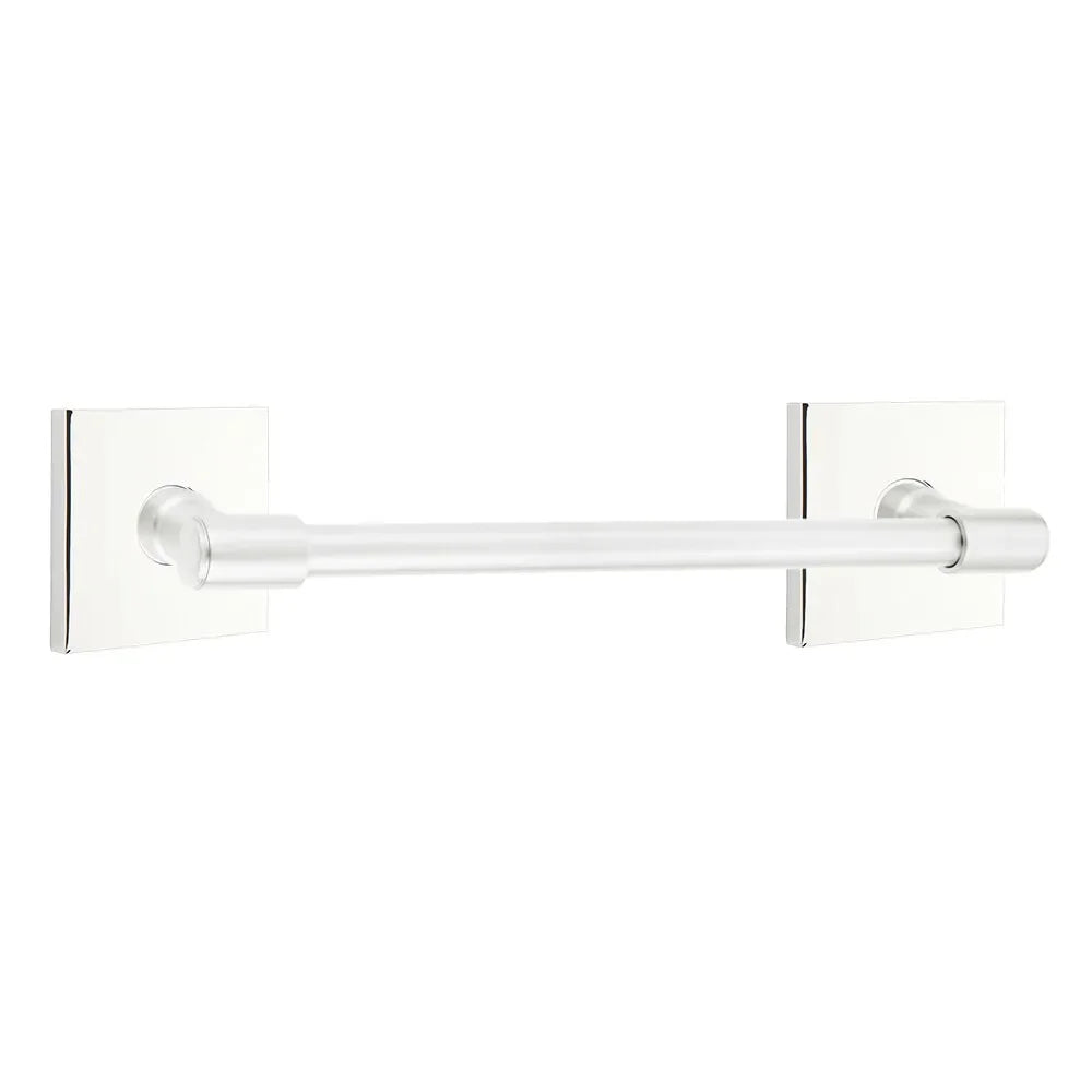 EmtekEmtek Transitional Brass Towel Bar with Square Rosette in 