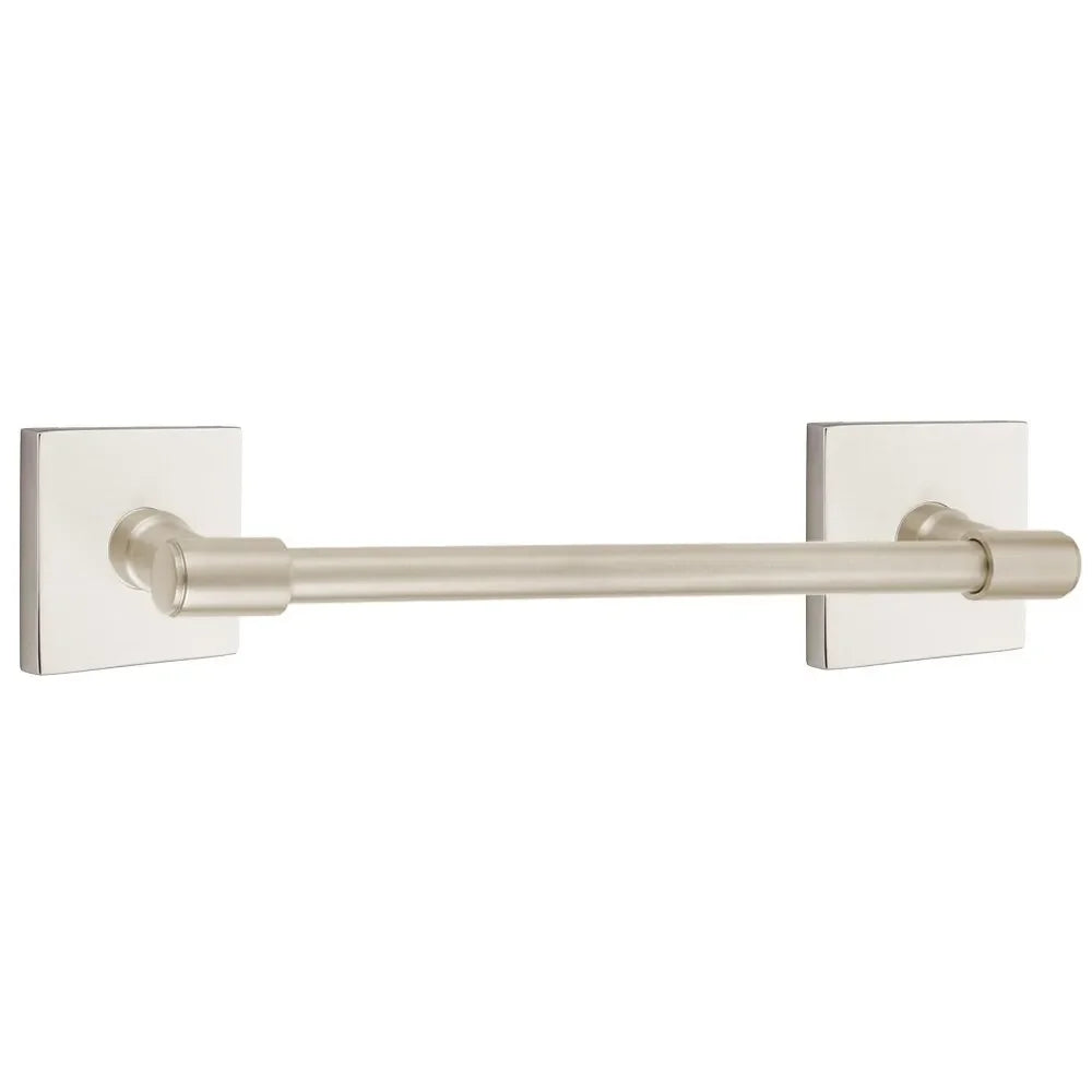 EmtekEmtek Transitional Brass Towel Bar with Square Rosette in 