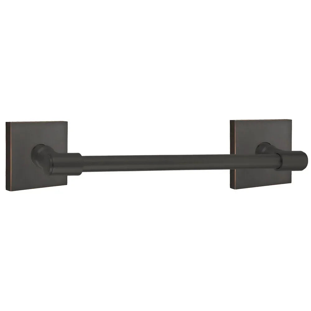 EmtekEmtek Transitional Brass Towel Bar with Square Rosette in 