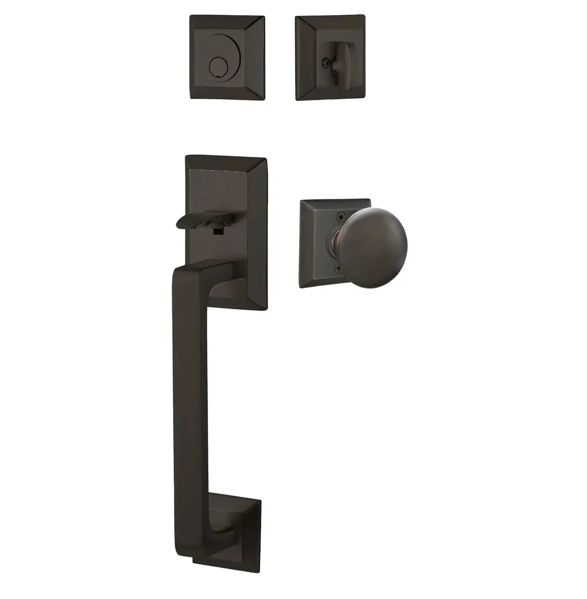 Emtek Transitional Heritage Sectional Handleset with Providence Knob in Oil Rubbed Bronze finish