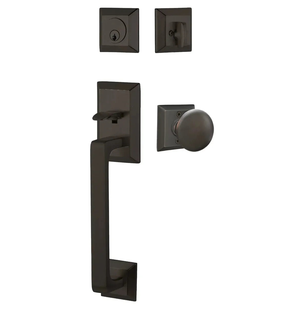 Emtek Transitional Heritage Sectional Handleset with Providence Knob in Oil Rubbed Bronze finish