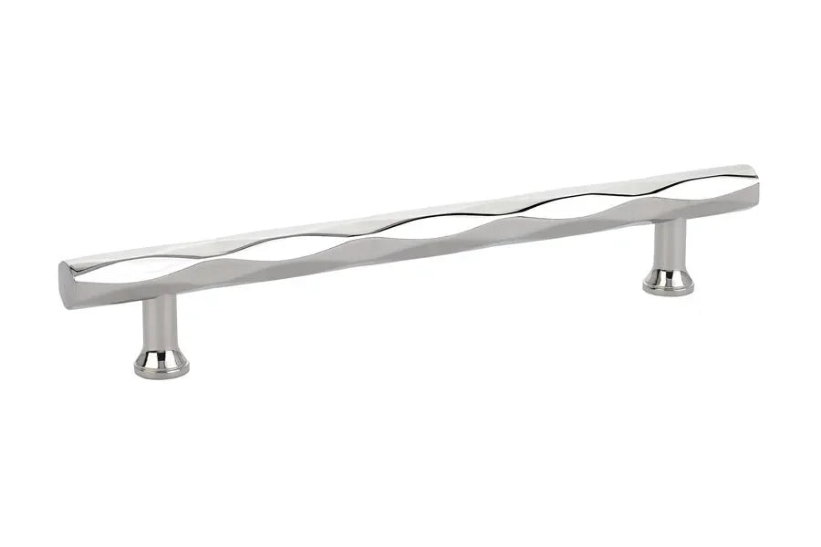 The Emtek Tribeca Cabinet Pull, 6" Center to Center in Lifetime Polished Nickel finish