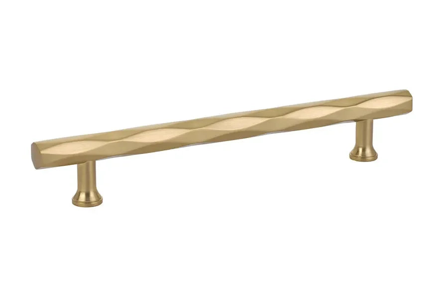 The Emtek Tribeca Cabinet Pull, 6" Center to Center in Satin Brass finish