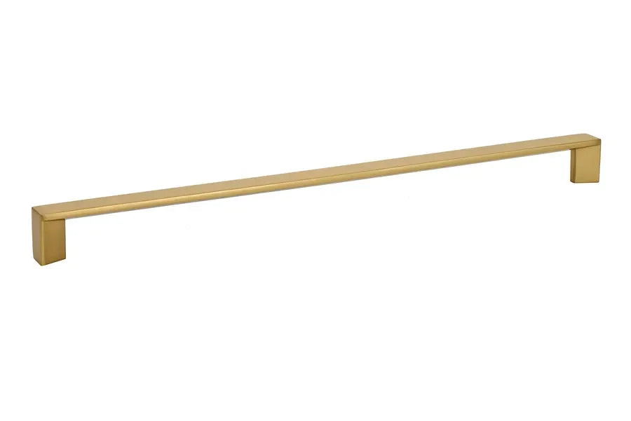 The Emtek Trinity Cabinet Pull, 12" Center to Center in Satin Brass finish
