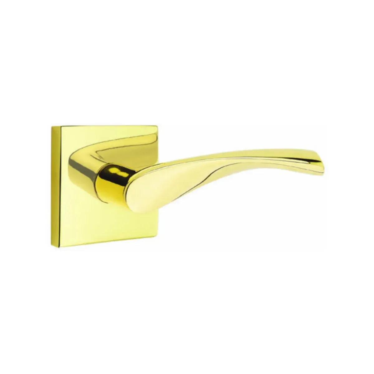 Emtek Triton Lever With Square Rosette Unlacquered Brass