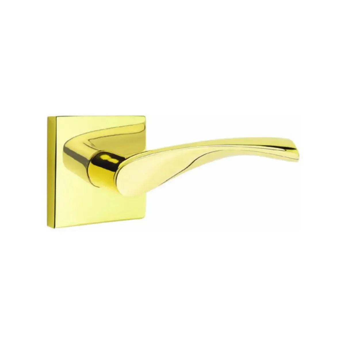 Emtek Triton Lever With Square Rosette Unlacquered Brass