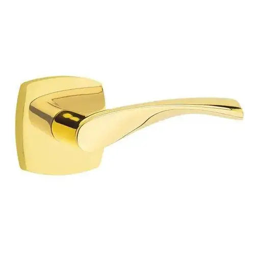 Emtek Triton Lever With Urban Modern Rosette Unlacquered Brass