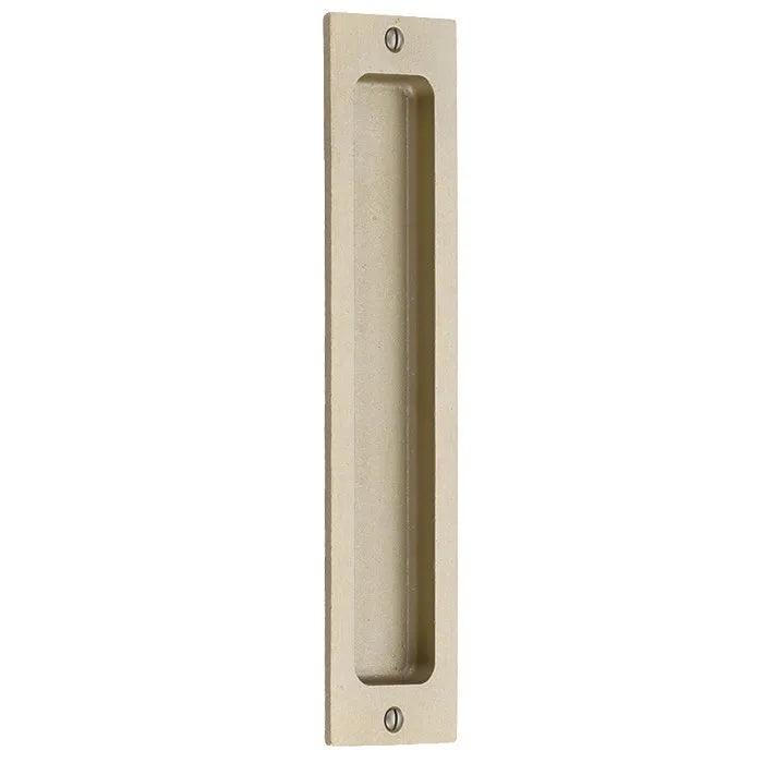 Emtek 10" Rustic Modern Rectangular Flush Pull in Tumbled White Bronze finish