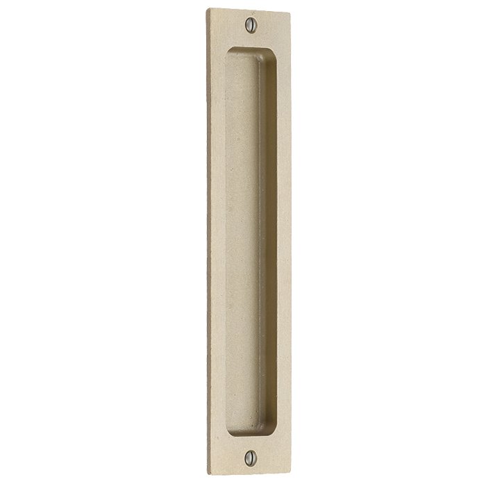 Emtek 10" Rustic Modern Rectangular Flush Pull in Tumbled White Bronze finish