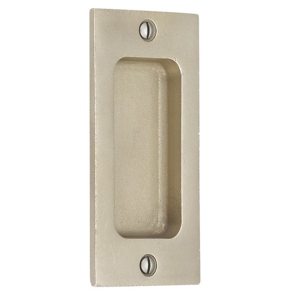 Emtek 4" Rustic Modern Rectangular Flush Pull in Tumbled White Bronze finish