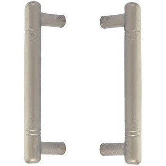 Emtek Back to Back Nunez Bronze Door Pull, 8" Center to Center in Tumbled White Bronze finish