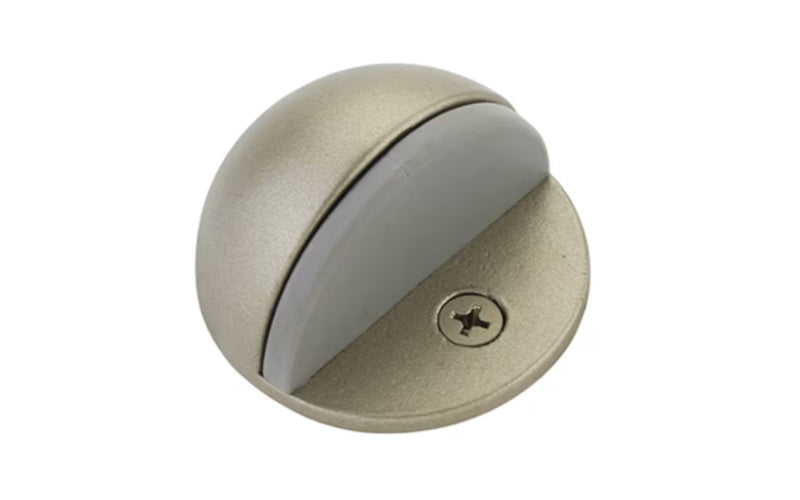 The Emtek Half Dome Door Stop in Tumbled White Bronze finish