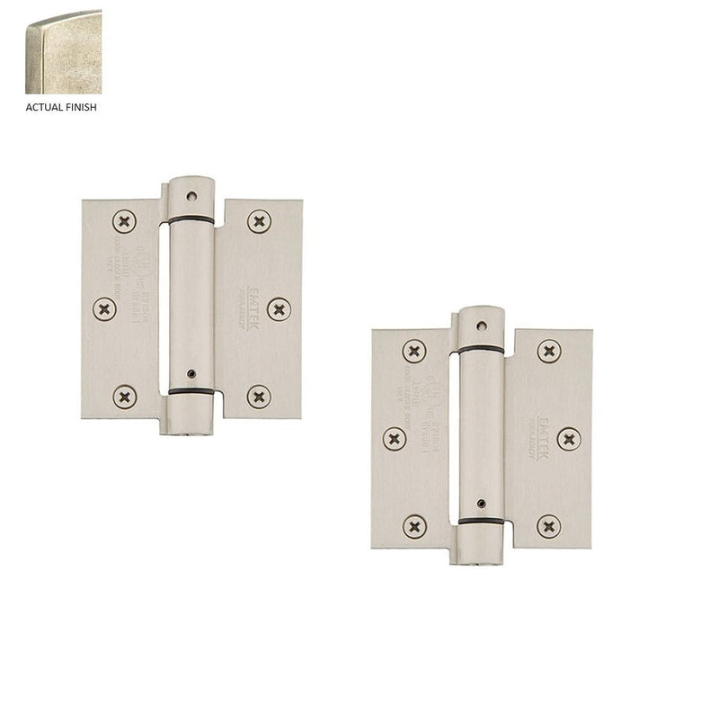 Emtek Plated Steel UL Listed Spring Hinge, 3.5" x 3.5" with Square Corners in Tumbled White Bronze finish