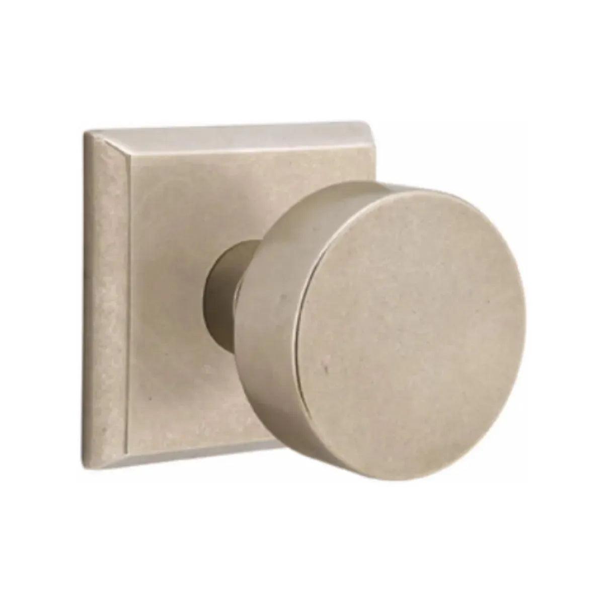 Emtek Round Bronze Knob with #6 Rosette in Tumbled White Bronze finish