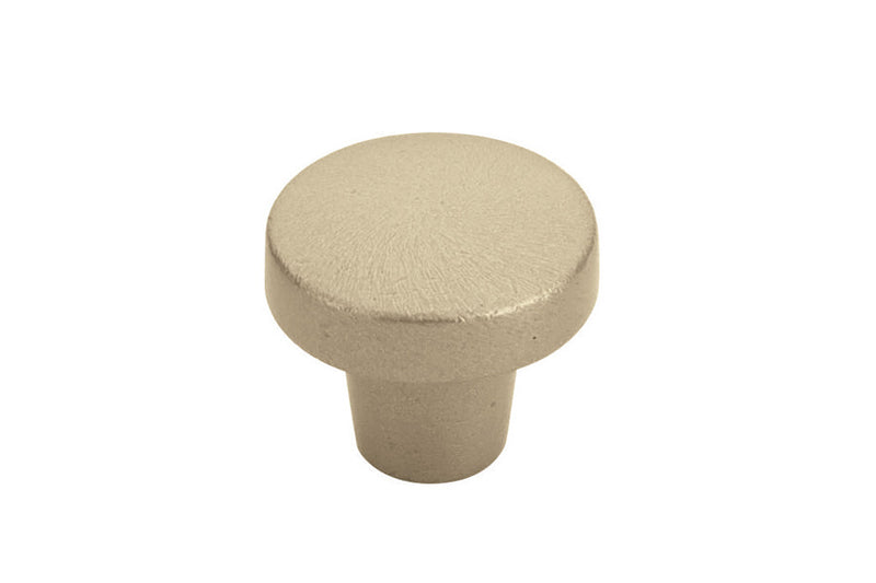 The Emtek Rustic Modern Round Cabinet Knob, 1 3/4" in Tumbled White Bronze finish